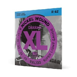 D'Addario  Electric Guitar Strings  EXL120 Nickel Wound 9-42 Super Light